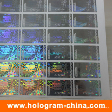 Анти -- фальшивки лазера 3D прозрачный серийный номер голограммы стикер